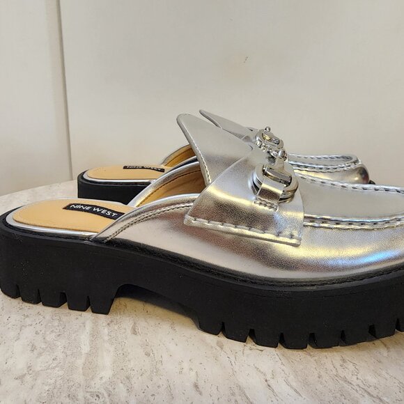 Nine West Womens Duntal Slip- Silver - b046 - Picture 2 of 10